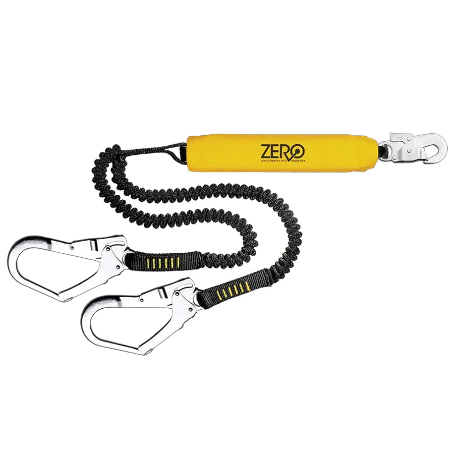 Zero Scaffpro Double Elasticated Lanyard with Snaphook and Scaffold Hooks