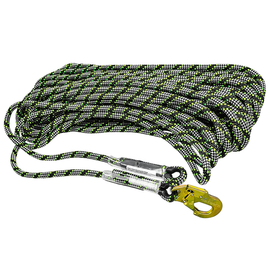 Zero Tactixs Kernmantle Static Rope with Eyelets & Snap Hook